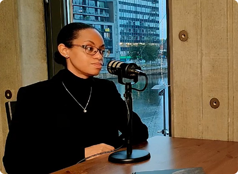 Nadia Nsayi speaking on the Podcast 100 x Congo